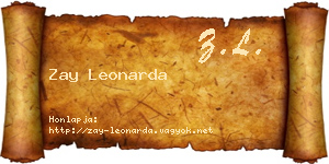 Zay Leonarda névjegykártya